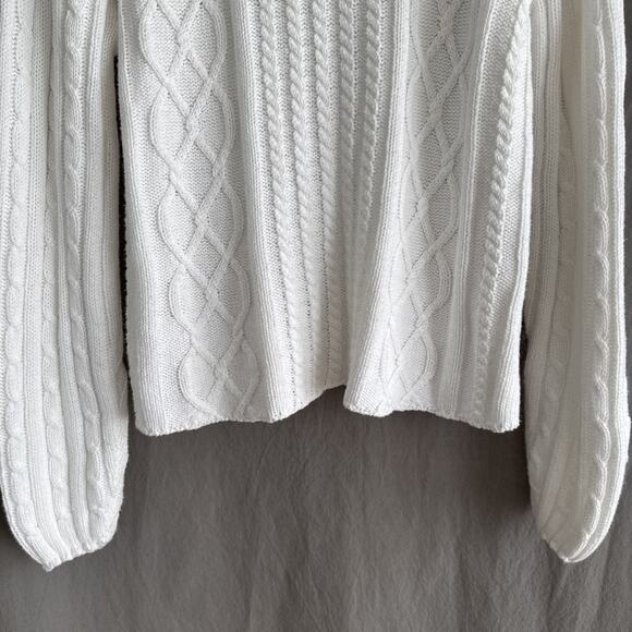 Vintage Forever Creative Chunky Cable Knit Sweater White Coastal Grandma Size XL - Picture 3 of 11